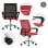 ML Design Silla de Oficina Ergonómica con Asiento Regulable Tapizado de Malla Roja