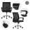 ML Design Silla de Oficina Ergonómica con Asiento Regulable Tapizado de Malla Negra