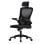 ML Design Silla de Oficina Ergonómica con Asiento Regulable y Reposacabezas Negro
