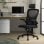 ML Design Silla de Oficina Ergonómica con Asiento Regulable y Reposacabezas Negro