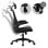 ML Design Silla de Oficina Ergonómica con Asiento Regulable y Reposacabezas Negro