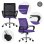 ML Design Silla de Oficina Ergonómica con Asiento Regulable Tapizado de Malla Lila
