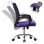 ML Design Silla de Oficina Ergonómica con Asiento Regulable Tapizado de Malla Lila