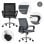 ML Design Silla de Oficina Ergonómica con Asiento Regulable Tapizado de Malla Gris