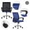 ML Design Silla de Oficina Ergonómica con Asiento Regulable Tapizado de Malla Azul