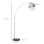 Homcom Lámpara De Pie Arco Altura Ajustable 110-115x30x170-180 Cm Plata Y Negro
