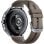 Montre intelligente Bluetooth Xiaomi Watch 2 Pro avec boîtier argenté et bracelet en cuir marron