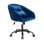 Sillón Adec Cushion Giratorio Velvet Azul con Cojín y 5 Ruedas