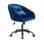Sillón Adec Cushion Giratorio Velvet Azul con Cojín y 5 Ruedas