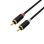 PcCom Essential Cable Adaptador 3.5mm Auxiliar a 2 Machos RCA 2.5m Negro