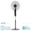 Standventilator IluminaShop 45W 5 Flügel 3 Stufen Fernbedienung Timer Digitalanzeige Schwarz