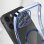 Cool Funda Magnética Transparente con Borde Azul Marino para iPhone 15