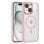 Capa magnética transparente legal com borda rosa para iPhone 15