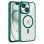 Cool Funda Magnética Transparente con Borde Verde para iPhone 15