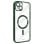 Cool Funda Magnética Transparente con Borde Verde para iPhone 15
