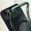 Cool Funda Magnética Transparente con Borde Verde para iPhone 15