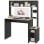 Homcom Mesa De Ordenador Moderna Con Estantes 114x45x138 Cm Gris Y Natural