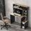 Homcom Mesa De Ordenador Moderna Con Estantes 114x45x138 Cm Gris Y Natural