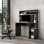 Homcom Mesa De Ordenador Moderna Con Estantes 114x45x138 Cm Gris Y Natural
