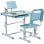 Zonekiz Juego De Escritorio Y Silla Para Niños 80x49,5x82-104 Cm Azul Y Blanco