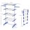 Homcom Tendedero Vertical Plegable De 4 Niveles Con 6 Ruedas Azul