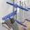 Homcom Tendedero Vertical Plegable De 4 Niveles Con 6 Ruedas Azul