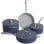 Ciarra Beyond Batterie de Cuisine 7 Pièces Casseroles à Induction 20/24/26/28 cm Bleu