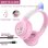 Kinsi AKZ-02 Auriculares Inalámbricos Orejas de Gato RGB Rosas