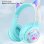 Kinsi AKZ-62 Auriculares Inalámbricos Orejas de Gato RGB Blancos