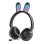 Kinsi ST-81M Auriculares Inalámbricos Bluetooth con Orejas de Conejo Negros