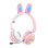 Kinsi ST-81M Auriculares Inalámbricos Bluetooth con Orejas de Conejo Rosas