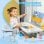 Homcom Juego de Escritorio y Silla Niños con Altura Ajustable y Mesa Inclinable