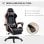 Vinsetto Silla Gaming de Cuero Pu con Altura Ajustable Negro
