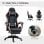 Vinsetto Silla Gaming de Cuero Pu con Altura Ajustable Negro