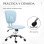 Vinsetto Silla de Oficina con Altura Ajustable e Inclinación Azul