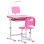 Homcom Juego de Escritorio y Silla para Niños de +6 Años Altura Ajustable Rosa