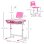 Homcom Juego de Escritorio y Silla para Niños de +6 Años Altura Ajustable Rosa