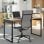 Briebe Bri-14091 Mesa de Oficina con Patas Metálicas Roble/Negro