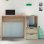 Briebe bri-6005 Mesa de Ordenador 2 Cajones 76x115x50cm + Estantería prakt Roble