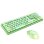 Kinsi Sweet Teclado Inalámbrico 104 Teclas con Botones Redondos más Ratón Incluido Verde Qwerty USA