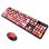Kinsi Sweet Teclado Inalámbrico 104 Teclas con Botones Redondos más Ratón Incluido Rojo Qwerty USA