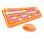 Kinsi Sweet Teclado Inalámbrico 104 Teclas con Botones Redondos más Ratón Incluido Naranja Qwerty USA