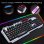 Kinsi T16 Teclado Gaming de 104 Teclas Metal Retroiluminadas Negro Qwerty USA