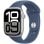 Apple Watch Series 10 GPS 46 mm silbernes Aluminiumgehäuse mit Denim-Sportarmband – M/L