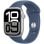 Apple Watch Series 10 GPS 46mm OLED Aluminium Argent Bracelet Bleu M/L Étanche IP6X ECG SpO2