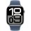 Apple Watch Series 10 GPS 46 mm silbernes Aluminiumgehäuse mit Denim-Sportarmband – M/L