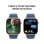 Apple Watch Series 10 GPS 46mm OLED Aluminium Argent Bracelet Bleu M/L Étanche IP6X ECG SpO2