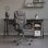VidaXL Pulssar Silla de Oficina Reclinable con Reposapiés Gris