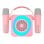 Cool Mini Karaoke Party Altavoz Bluetooth Portátil 6W + 2 Micrófonos Rosa