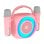 Cool Mini Karaoke Party Altavoz Bluetooth Portátil 6W + 2 Micrófonos Rosa